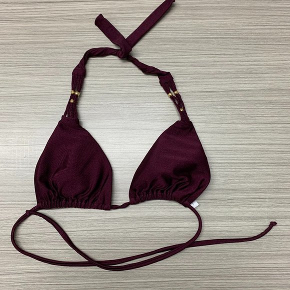 Pilyq Triangle Halter Bikini Bra Purple Size S - Picture 1 of 5